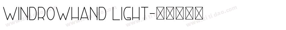 WindrowHand Light字体转换